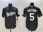 Men's Los Angeles Dodgers #5 Freddie Freeman Black Cool Base Stitched Jersey,baseball caps,new era cap wholesale,wholesale hats